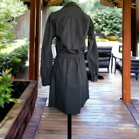 NWOT DEREK LAM ( 6 ) 10 CROSBY MINI SHIRTDRESS Long Sleeve Button Up Waist Tie - Picture 4 of 8